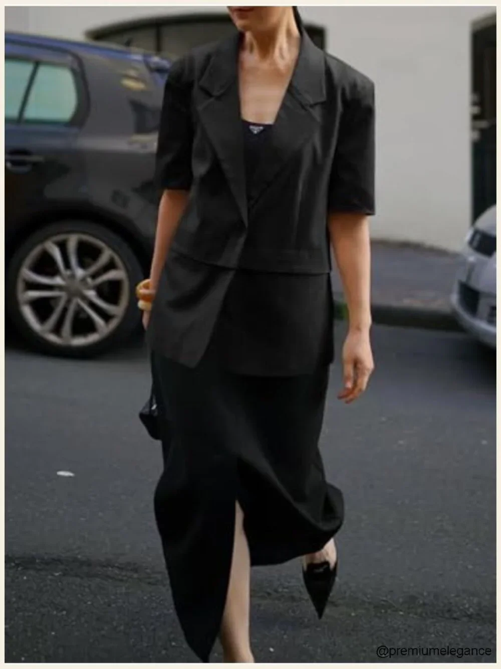 Women's Short Sleeve Blazer Oversized Casual Business Suit Jacket